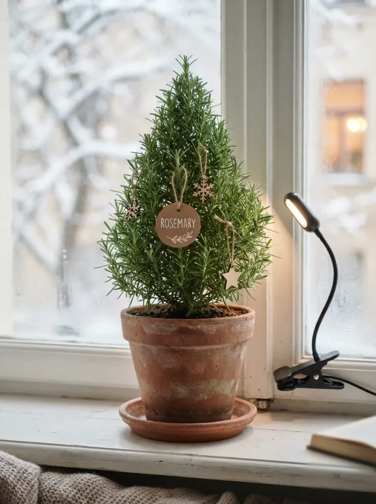 Trim a Rosemary Cone for the Windowsill